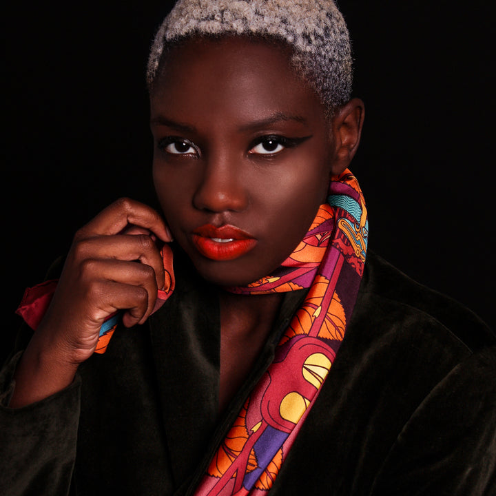 Designer Scarf London, Luxury Silk Scarves UK, Selim's Hammer – Marseilles Orange Scarf