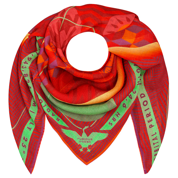 Luxury Merino Wool Scarf UK, Mars, Planet Mars, Gift Ideas Aries, Luxury Gift UK, London, Miami, Science Gifts