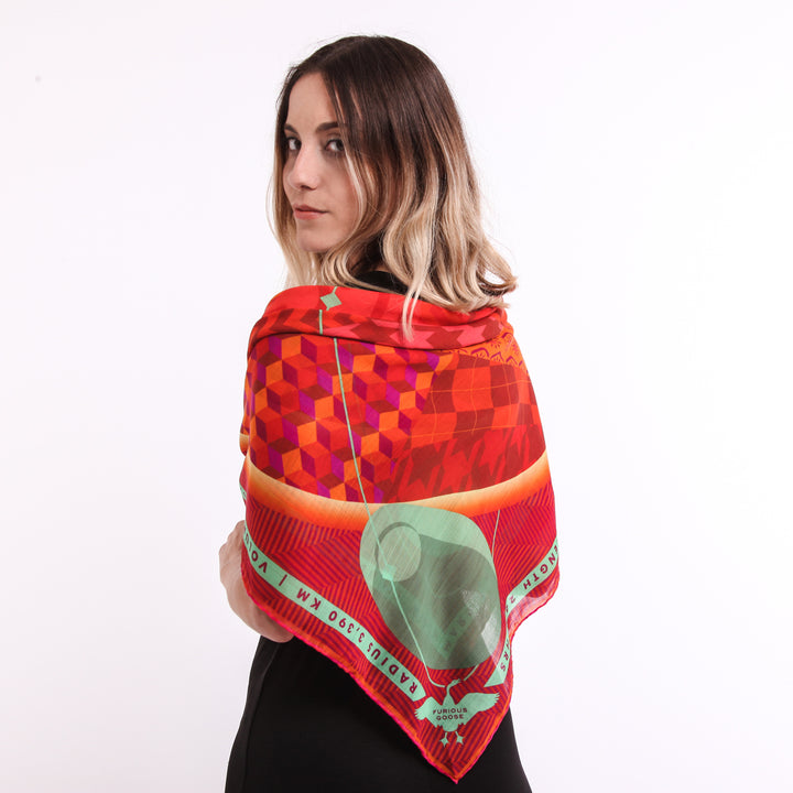 Luxury Merino Wool Scarf UK, Mars, Planet Mars, Gift Ideas Aries, Luxury Gift UK, London, Miami, Science Gifts
