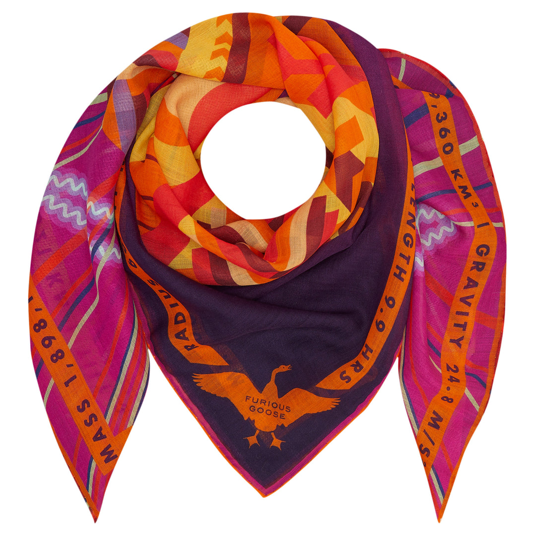 Luxury Merino Wool Scarf UK, Jove, Planet Jupiter, Gift Ideas Sagittarius, Luxury Gift UK, London, Paris, Science Gifts