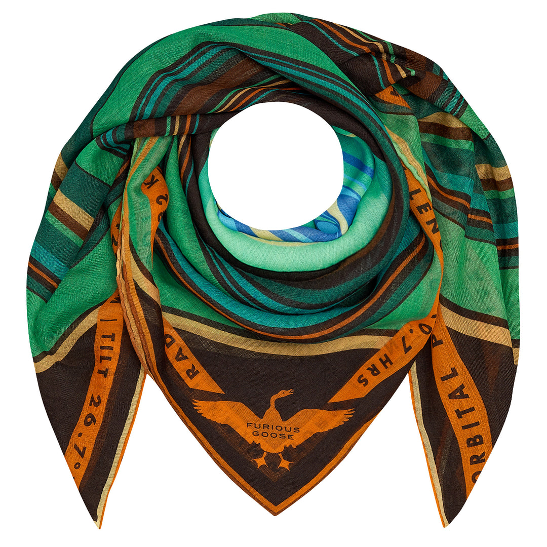 Saturn Scarf, Luxury Gift UK, Capricorn Gifts, Present for Aquarius, Merino Wool, Silk, Made in England, London Scarves