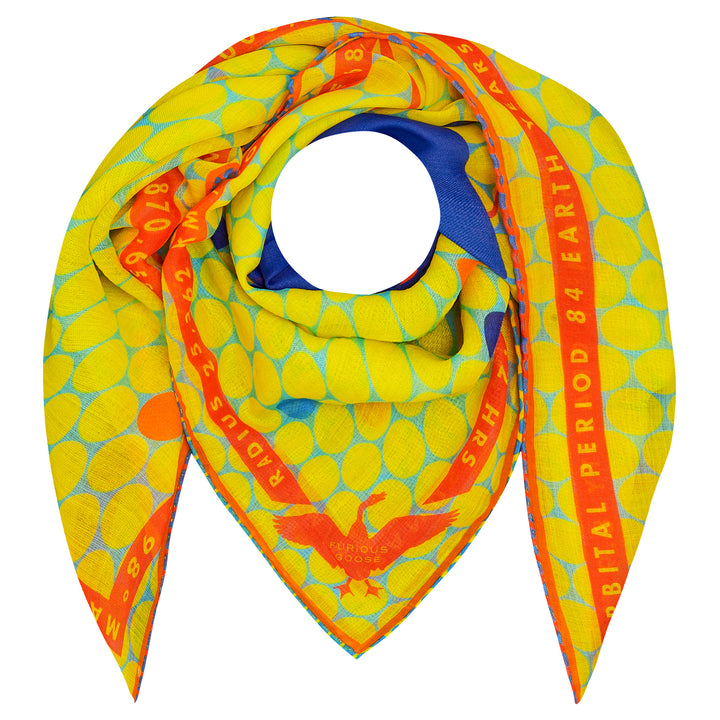 Luxury Scarf UK, Merino Wool, Silk Contemporary, Gift for Aquarius, Science Gifts, Wearable Art, Berlin, New York, London