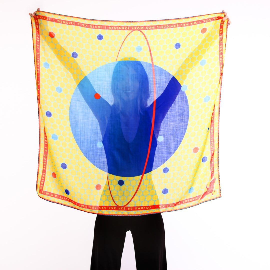 Luxury Scarf UK, Merino Wool, Silk Contemporary, Gift for Aquarius, Science Gifts, Wearable Art, Berlin, New York, London