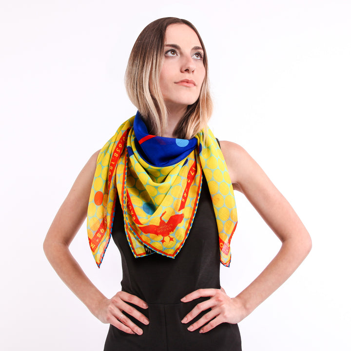 Luxury Scarf UK, Merino Wool, Silk Contemporary, Gift for Aquarius, Science Gifts, Wearable Art, Berlin, New York, London