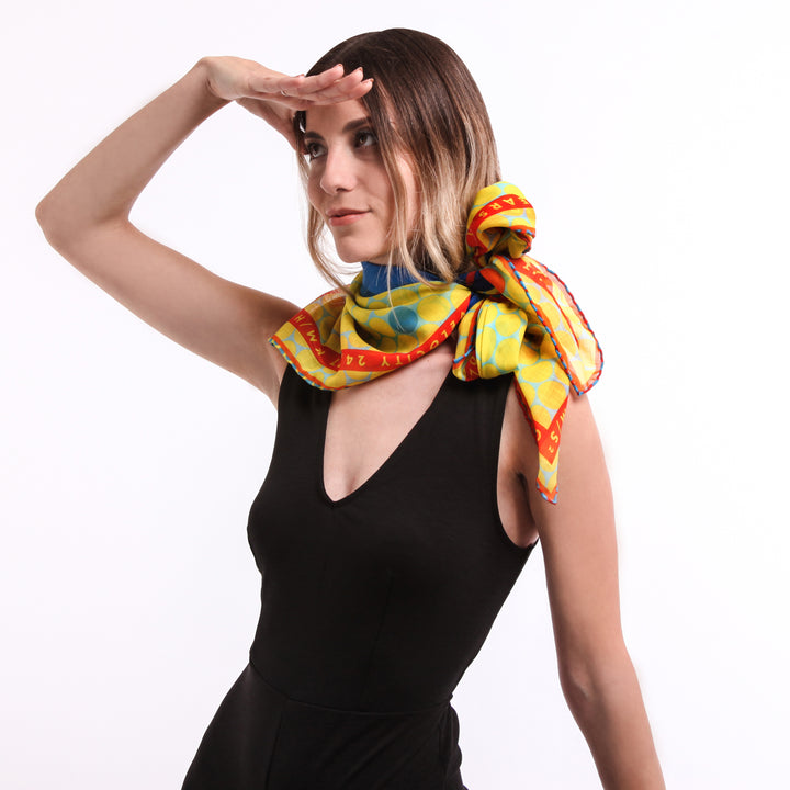 Luxury Scarf UK, Merino Wool, Silk Contemporary, Gift for Aquarius, Science Gifts, Wearable Art, Berlin, New York, London