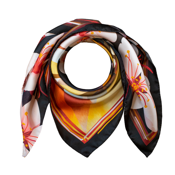 Cherry Blossom, Silk Scarf, Neckerchief, Luxury, Accessories, The Vamps, Bradley Simpson, British Brand, UK, Made in UK, London, Brighton