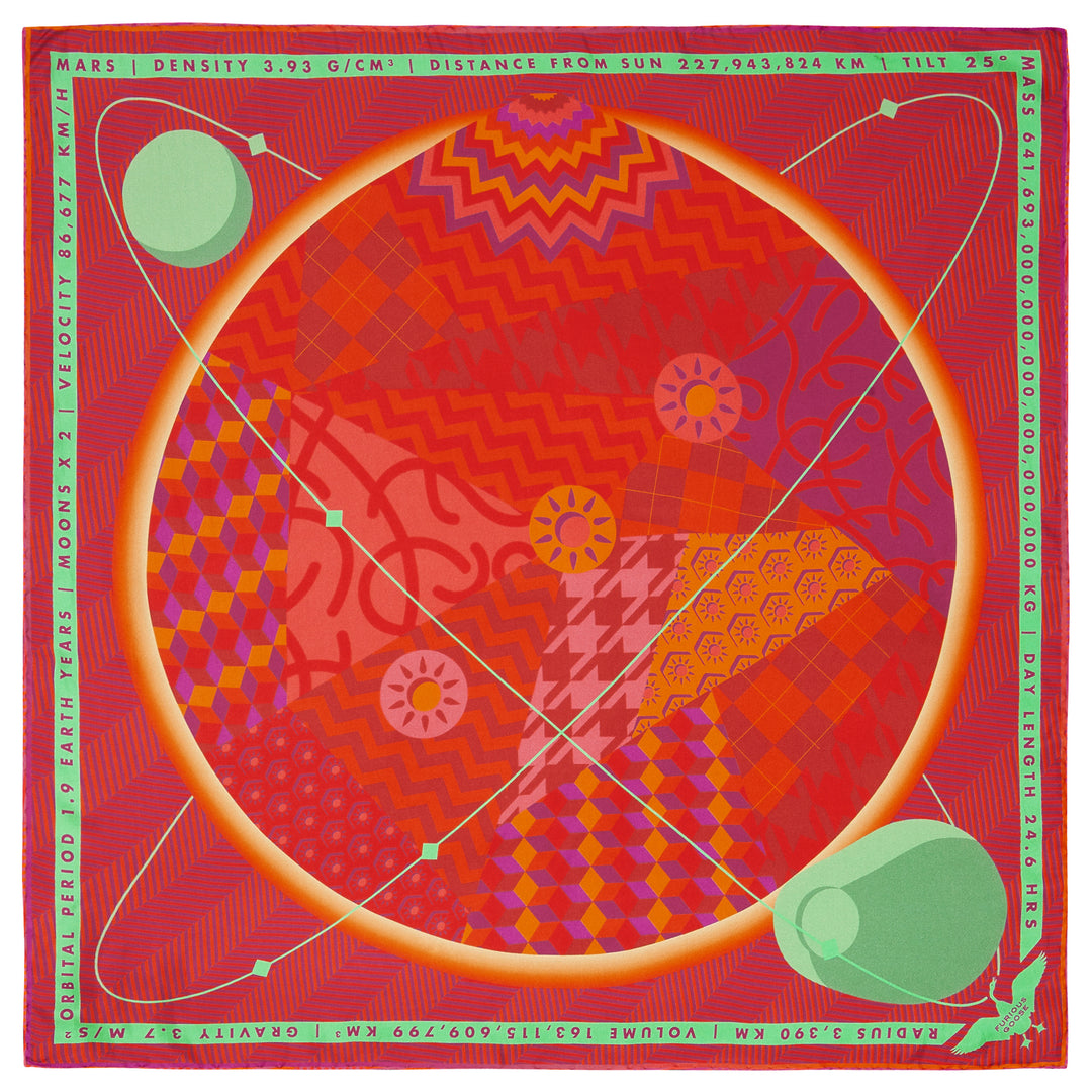 Luxury Merino Wool Scarf UK, Mars, Planet Mars, Gift Ideas Aries, Luxury Gift UK, London, Miami, Science Gifts