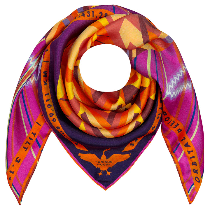 Designer Silk Scarves UK, Jove, Planet Jupiter, Gift Ideas Sagittarius, Luxury Gift UK, London, Paris, Science Gifts