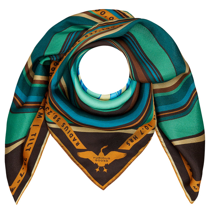 Saturn Scarf, Luxury Gift UK, Capricorn Gifts, Present for Aquarius, Merino Wool, Silk, Made in England, London Scarves