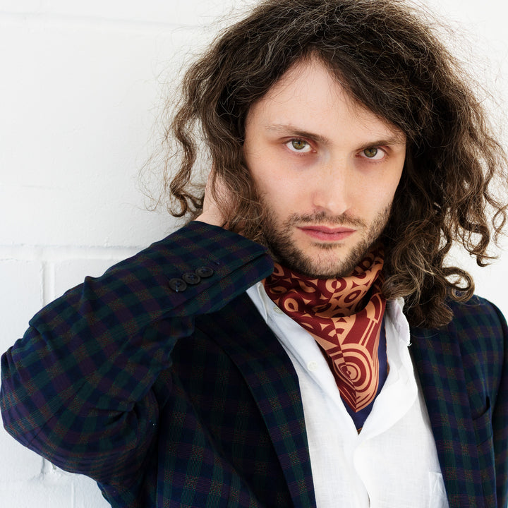 Oscar Wilde Neckerchief, Silk Scarf, Luxury Scarves, Made in England, London, UK