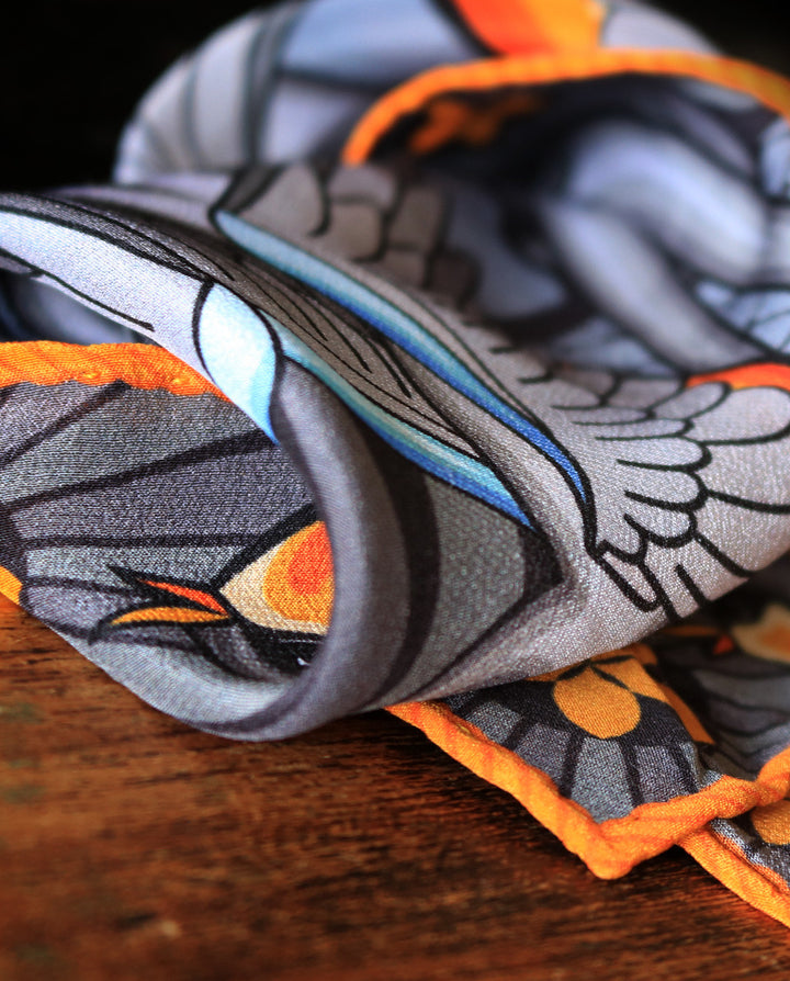 Tattoo pocket squares uk, pocket square, luxury pochette, contemporary silk square, neckerchief, London, Mayfair