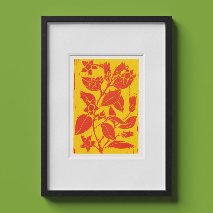 Belladonna Yellow Red – Woodcut