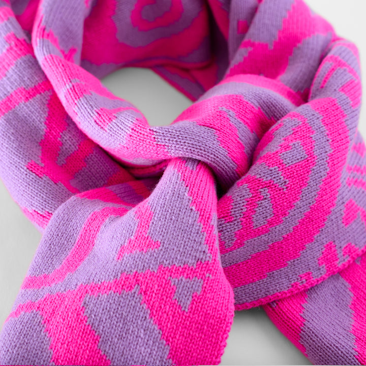 Thames Waves Scarf – Lost Letters, Pink & Purple