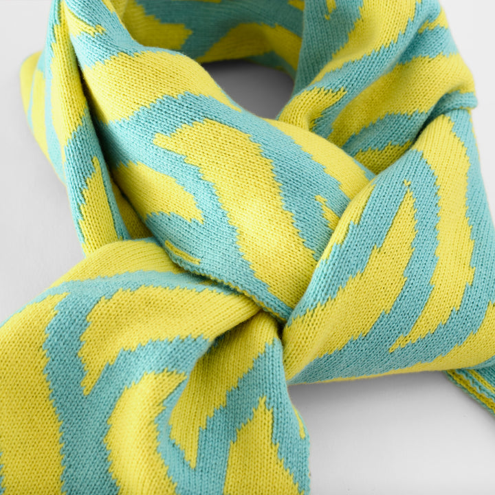 Thames Waves Scarf – Yellow & Turquoise