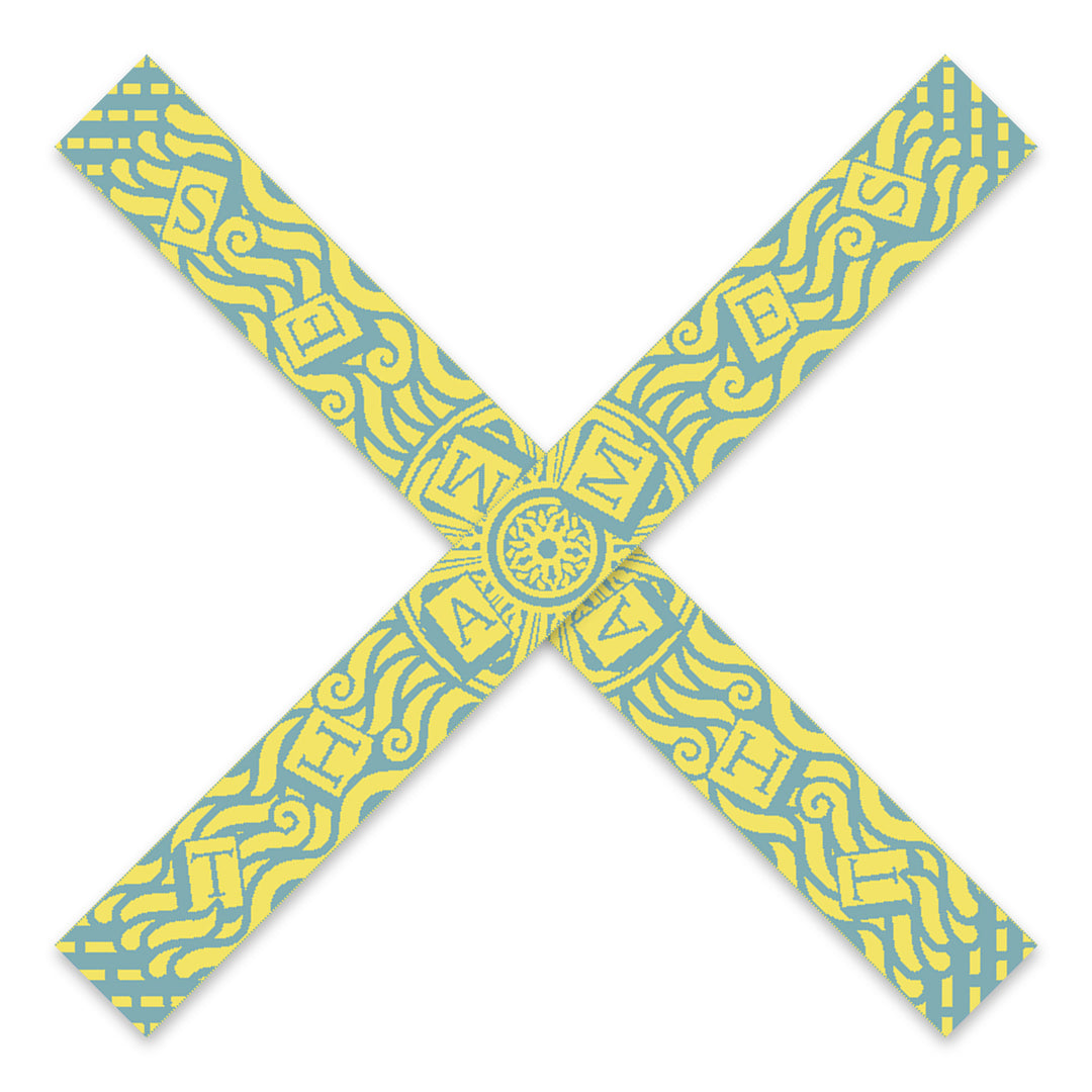 Thames Waves Scarf – Lost Letters, Yellow & Turquoise