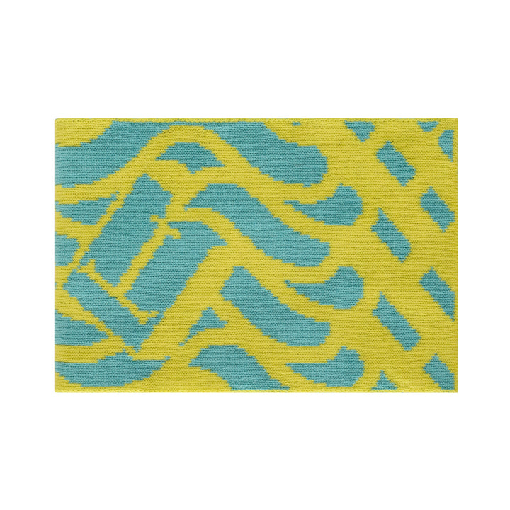 Thames Waves Scarf – Lost Letters, Yellow & Turquoise