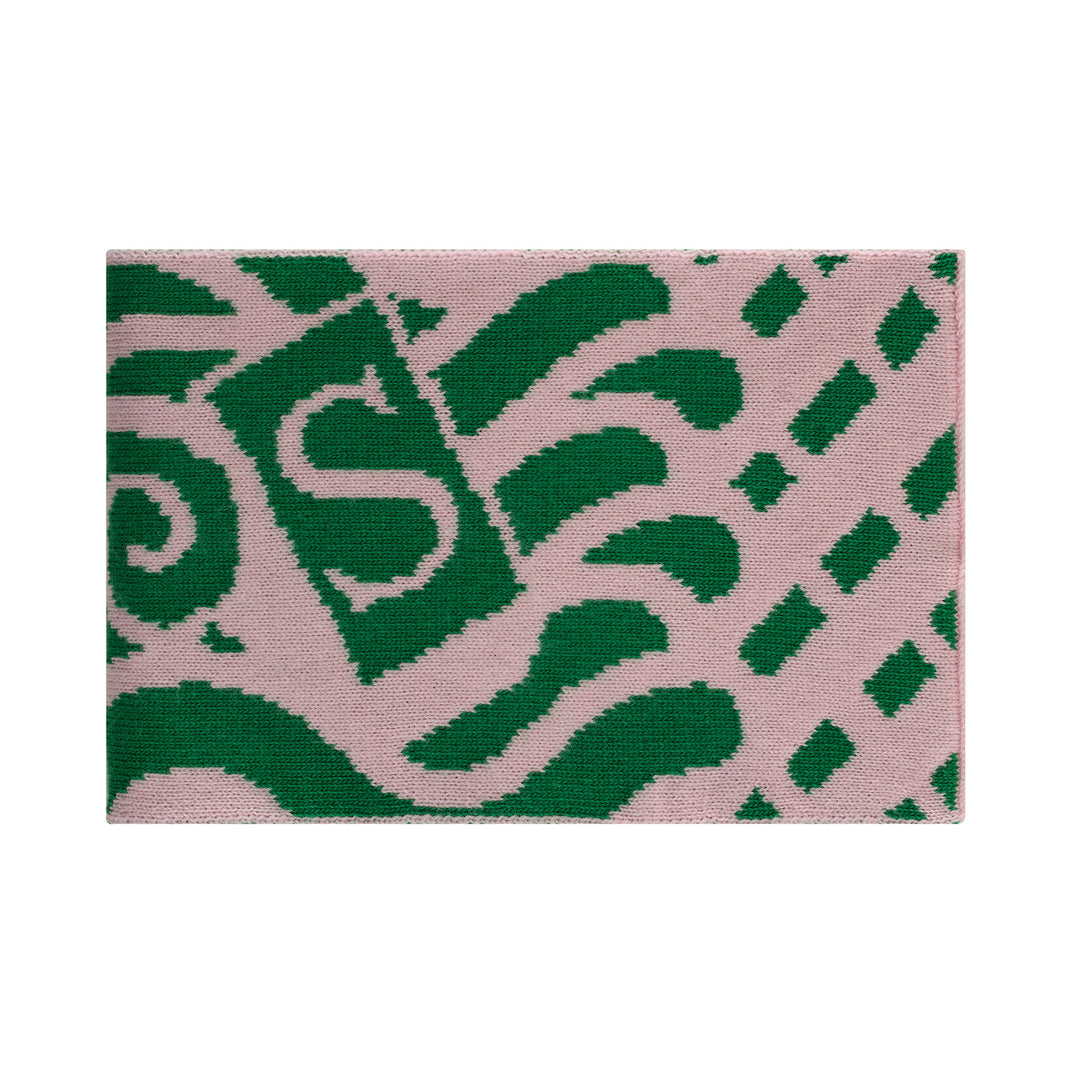 Thames Waves Scarf – Lost Letters, Green & Pink