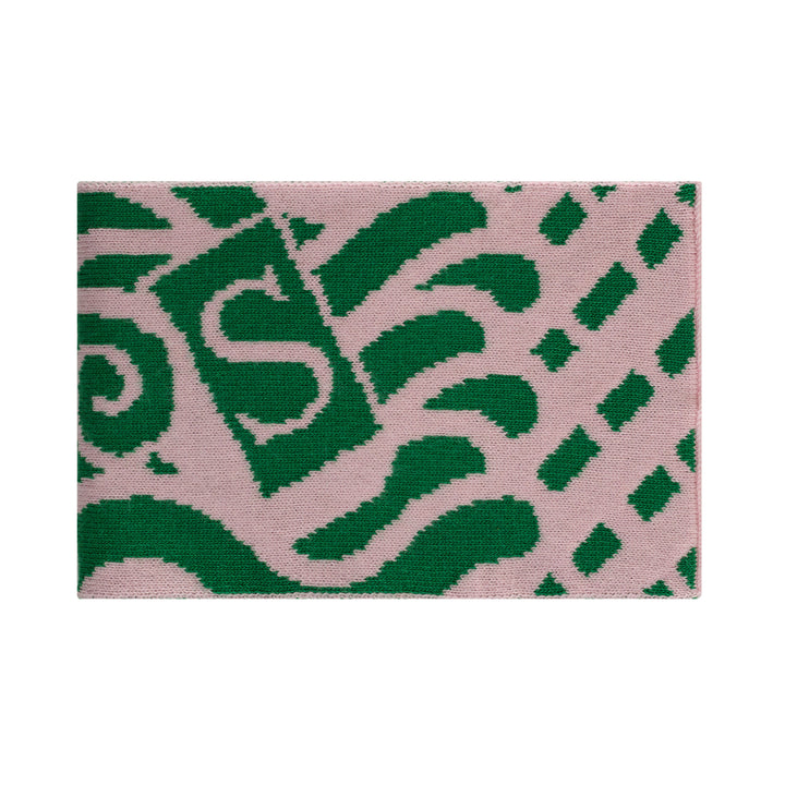 Thames Waves Scarf – Lost Letters, Green & Pink