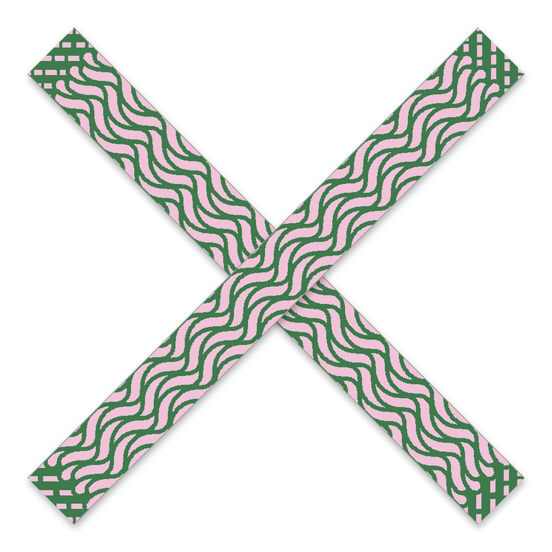 Thames Waves Scarf – Green & Pink