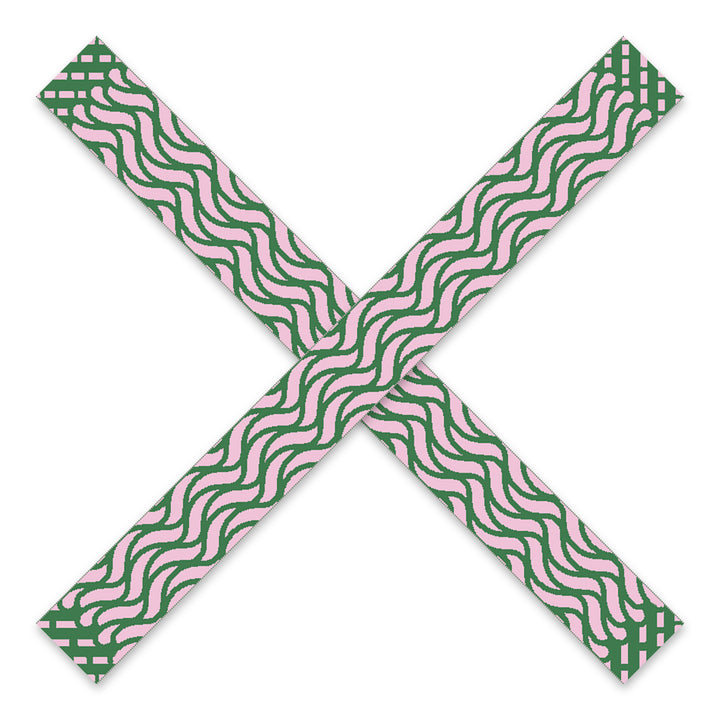 Thames Waves Scarf – Green & Pink