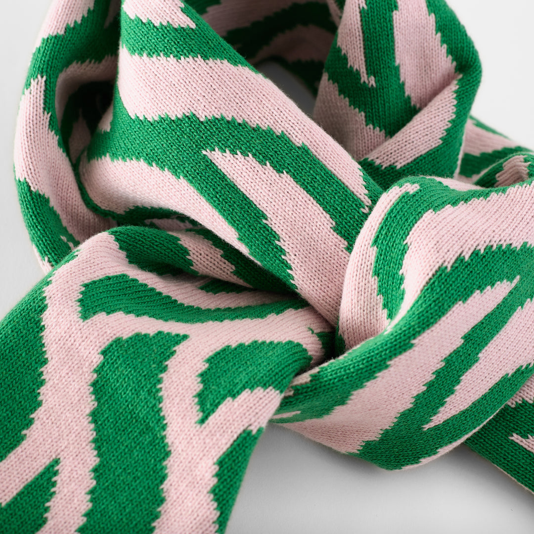 Thames Waves Scarf – Green & Pink