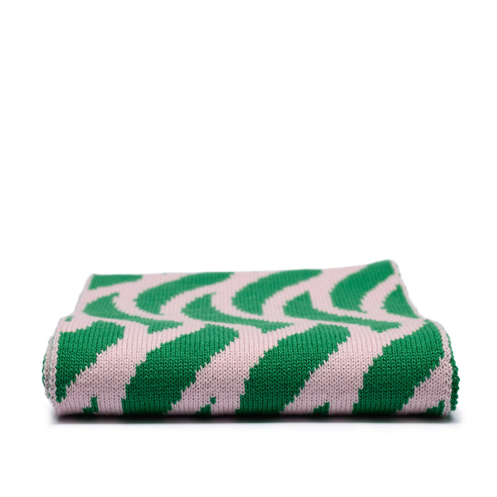 Thames Waves Scarf – Green & Pink