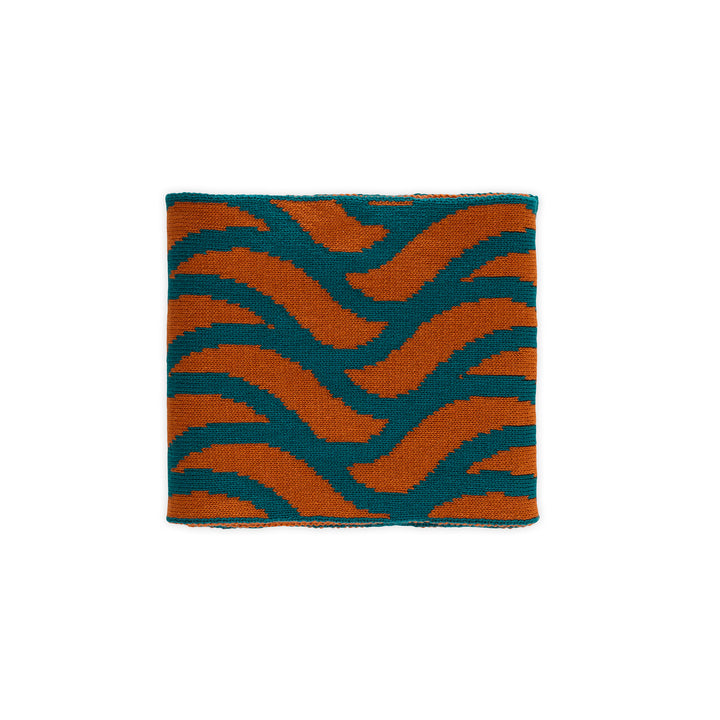 Thames Waves Scarf – Orange & Teal