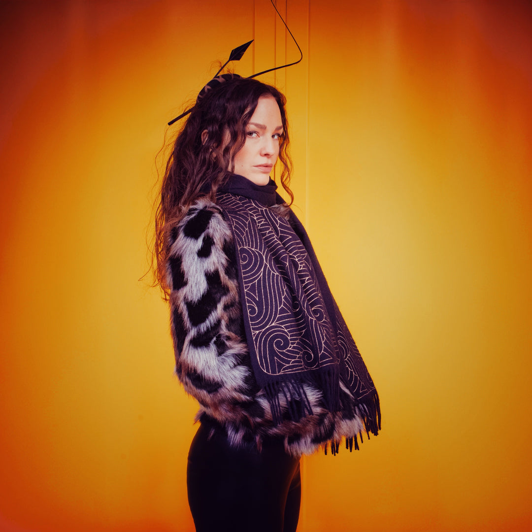 Cashmere scarf, Ripple Cashmere Stole, Made in Yorkshire, Printed in London | Furious Goose