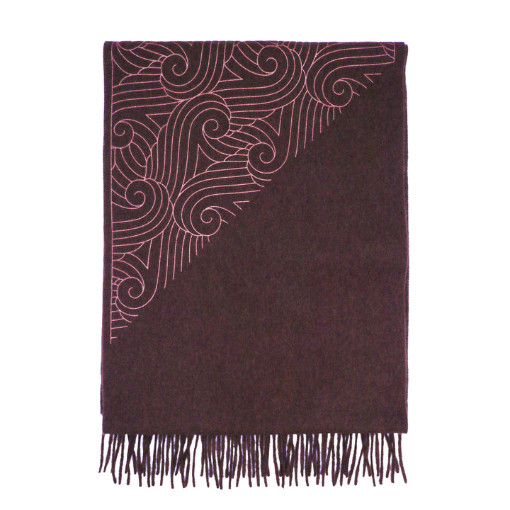 Cashmere scarf nutmeg brown with copper print details – Furious Goose