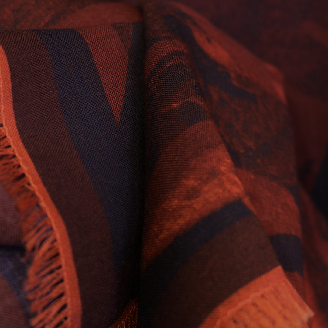 Hemlock Silk-Wool Stole – Rust
