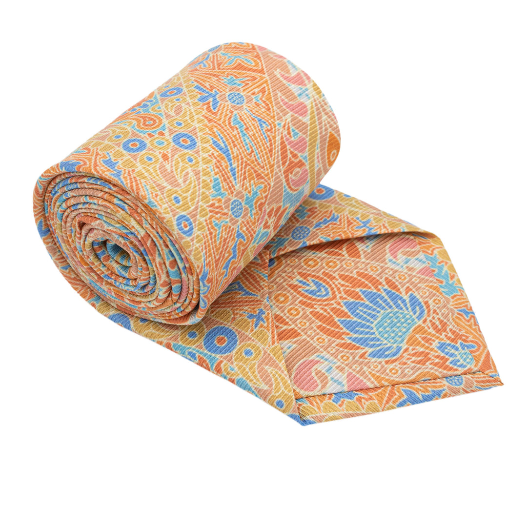 Paisley Gods Tie, Silk Necktie, luxury printed ties, Pastel colours, Bold Print, Made in England, Furious Goose