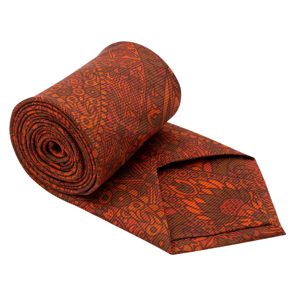 Red silk tie, Venus, Paisley Print, Luxury Neckties, Made in UK, Saglia Silk, Premium accessories, Furious Goose