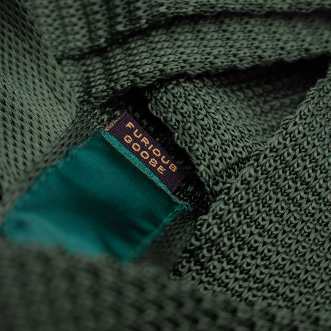 Cypress Green Knitted Silk Ties, London, Quality, Premium, Luxury Ties, Furious Goose
