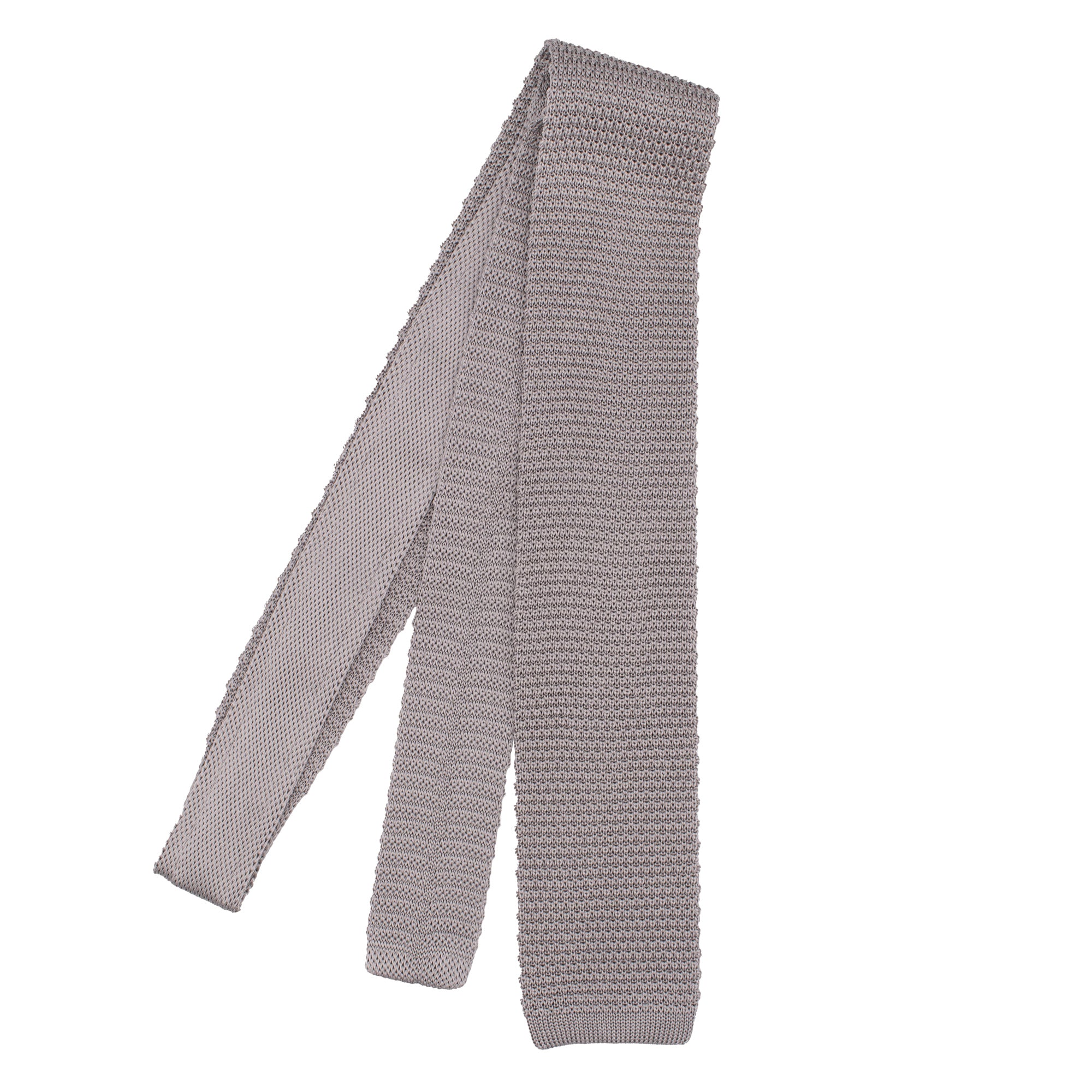 silver knit tie