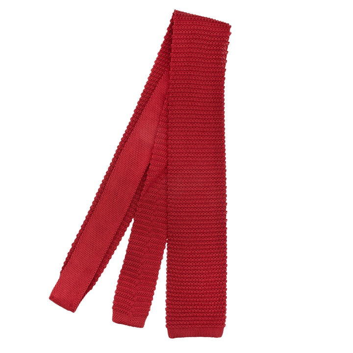 Red Knitted Silk Tie