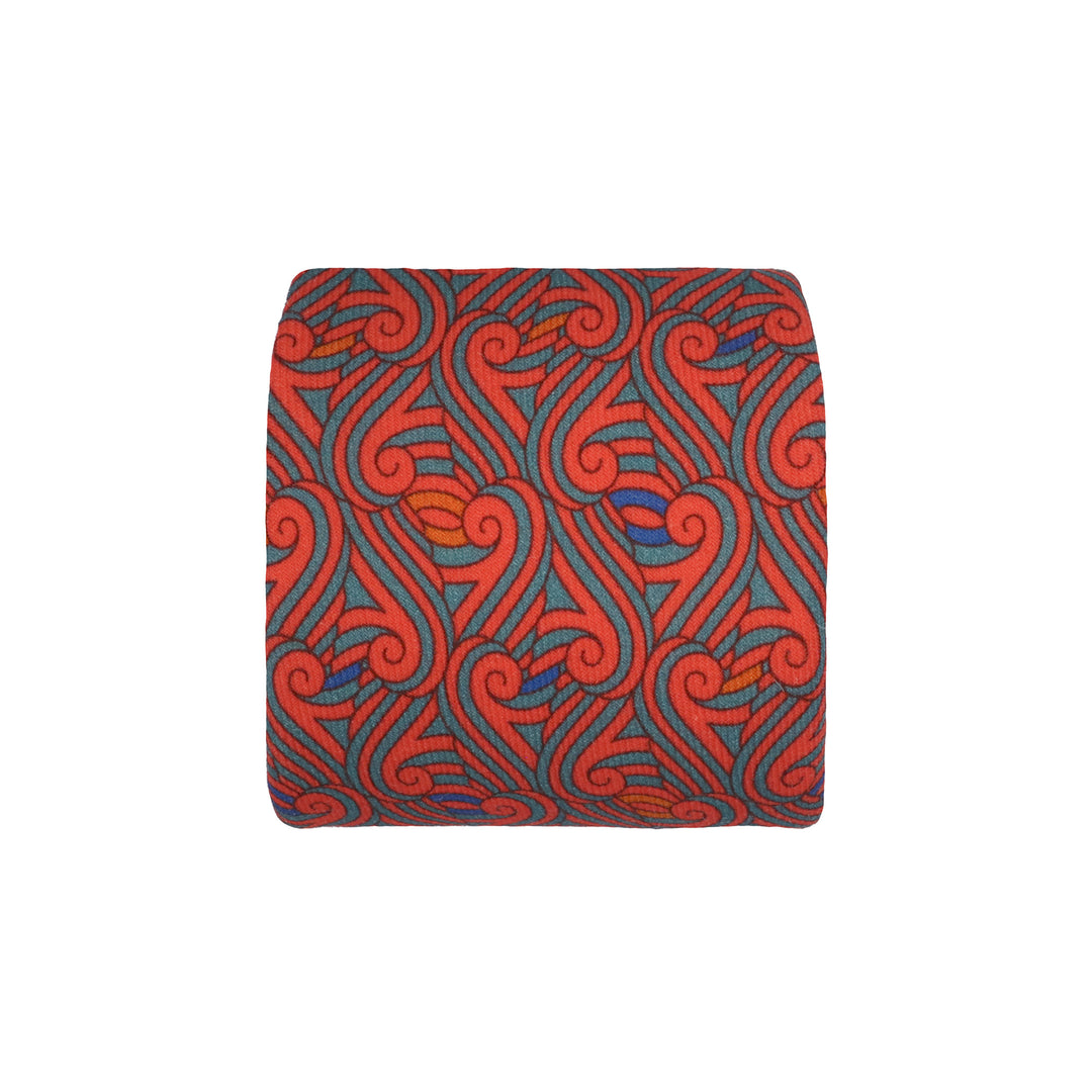 Wool Challis Tie, Red and Blue, Thames Print | Luxury Ties | Made in England | Furious Goose