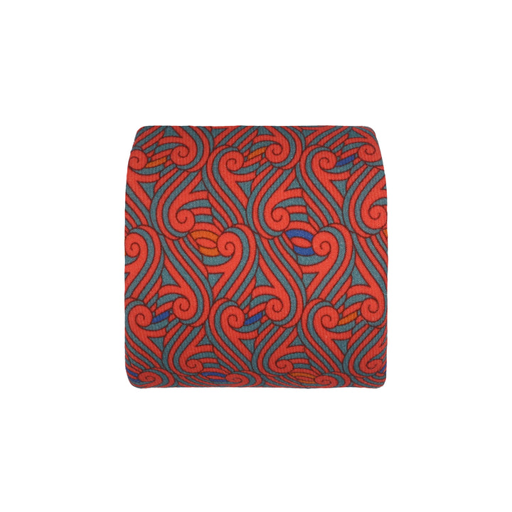 Wool Challis Tie, Red and Blue, Thames Print | Luxury Ties | Made in England | Furious Goose
