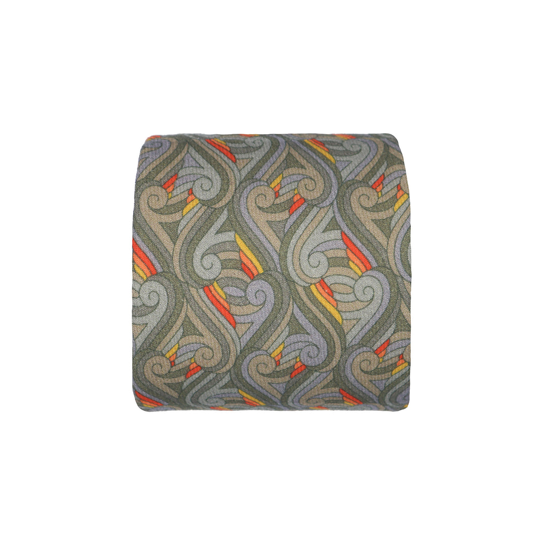 Bold printed Wool Challis Neck Tie inspired by the River Thames | Made in Macclesfield | Furious Goose