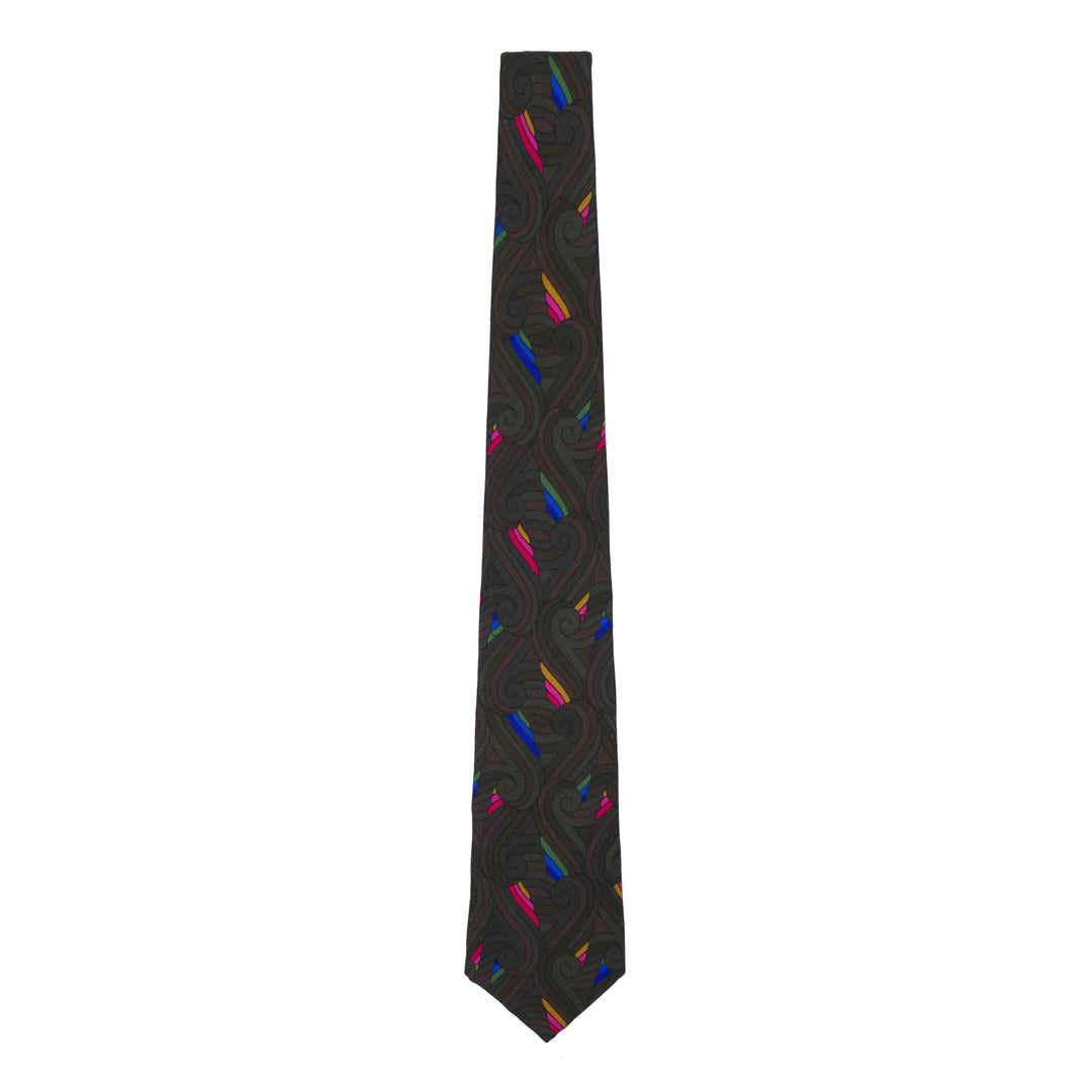 Bold and colourful mens tie in wool inspired by the Thames and London | Made in UK | Furious Goose