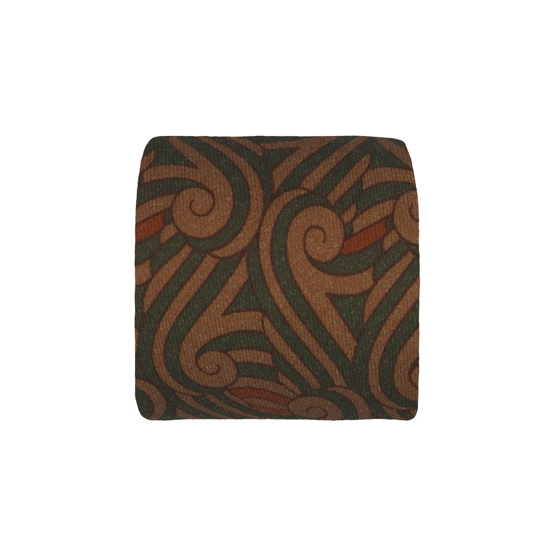 Green and brown wool tie with wave pattern on 100% wool | Luxury premium neckties | Made in England | Furious Goose