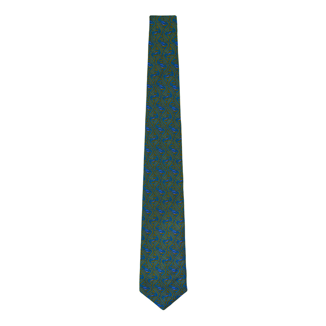 Thames Tie, Peacock – Woven Silk Neck Tie