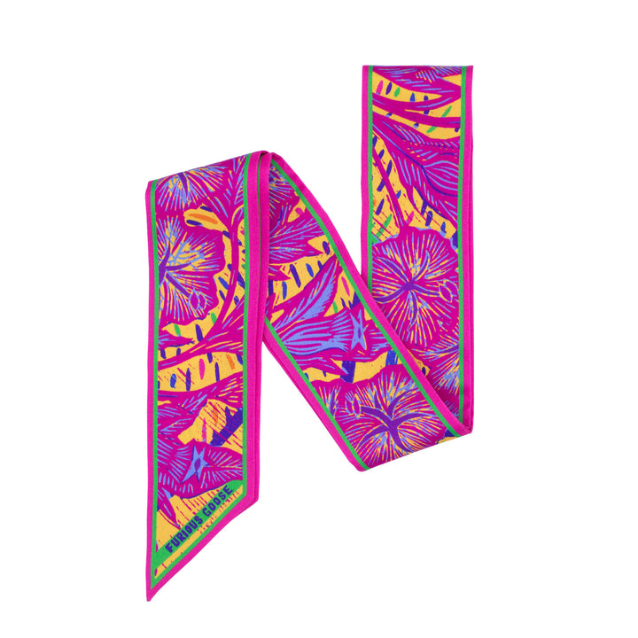 Wild Flower – Cerise, Mini Twilly Scarf