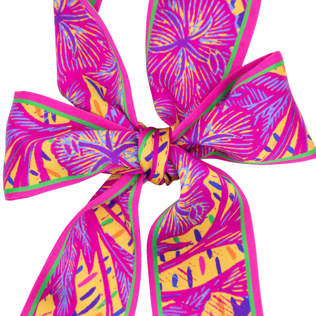Wild Flower – Cerise, Mini Twilly Scarf
