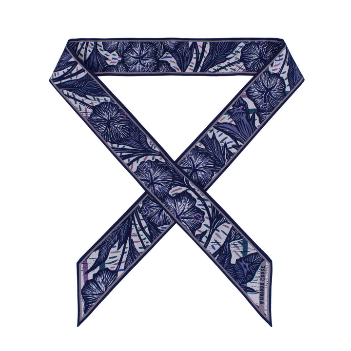 Wild Flower – Slate, Mini Twilly Scarf