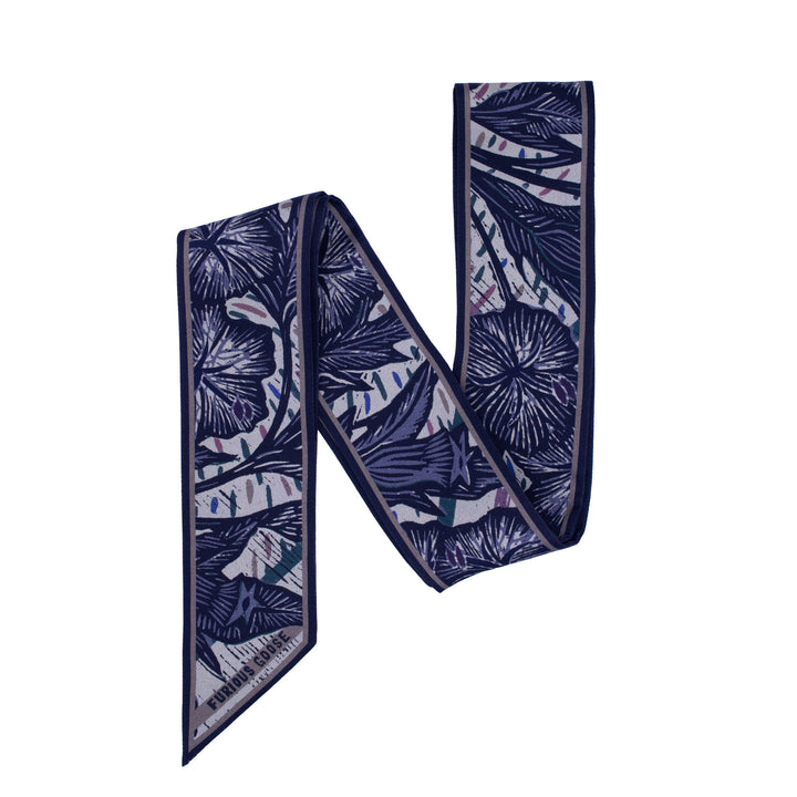 Wild Flower – Slate, Mini Twilly Scarf