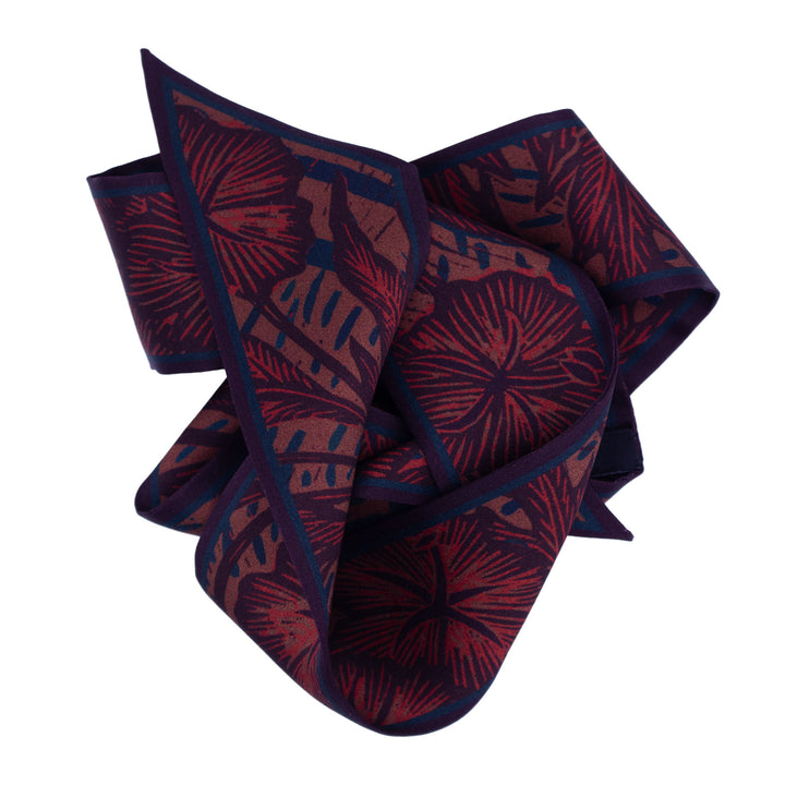 Wild Flower – Burgundy, Mini Twilly Scarf