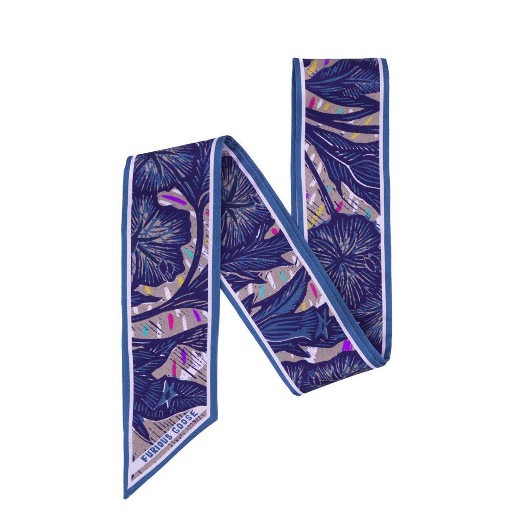 Wild Flower – Opal, Mini Twilly Scarf