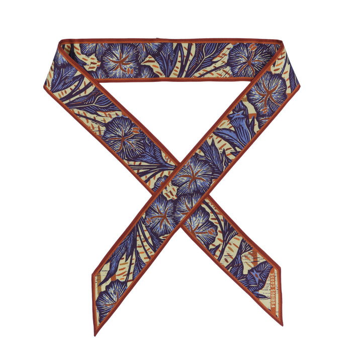Wild Flower – Cognac, Mini Twilly Scarf