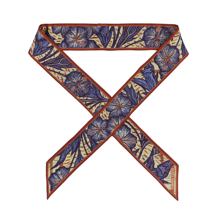 Wild Flower – Cognac, Mini Twilly Scarf