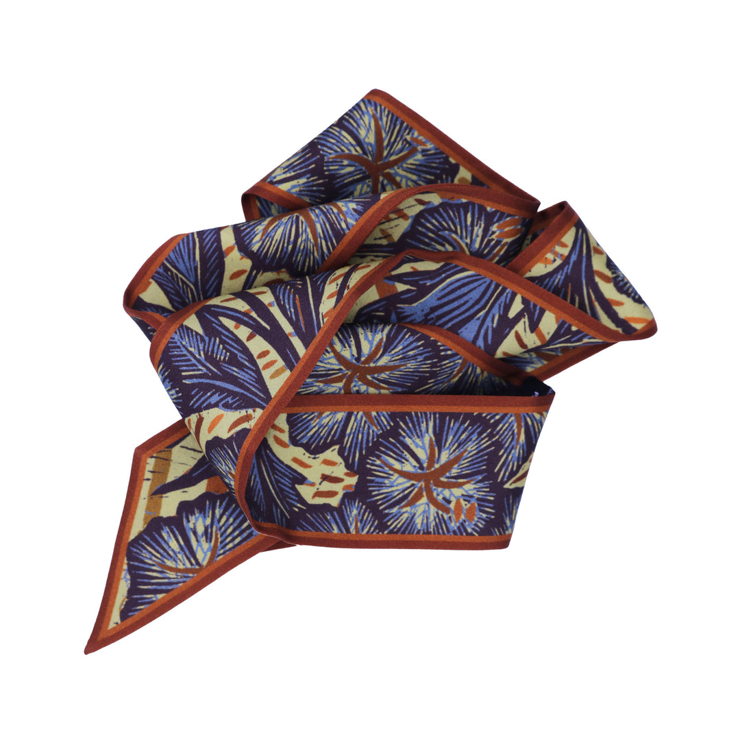 Wild Flower – Cognac, Mini Twilly Scarf